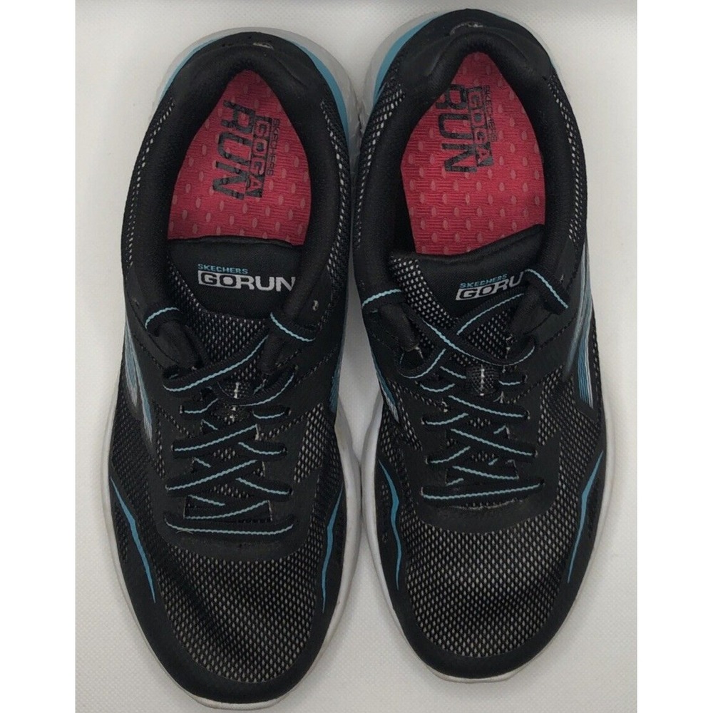 Sketchers #14808 Go Run Quickfit 5 Gen Womens Size 7 Black w/t Aqua Goga Run - Picture 4 of 6